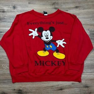 vintage 90s red mickey unlimited mickey mouse crewneck sweatshirt
